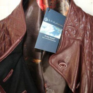 LORO PIANA reversible leather/cashmere storm system jacket & scarf sz 48 eur M/L